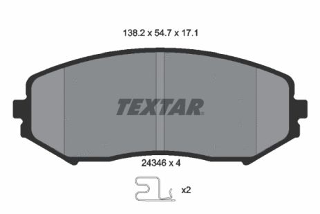 Комплект гальмівних колодок SUZUKI GRAND VITARA, SUZUKI XL7, TEXTAR (2434601)