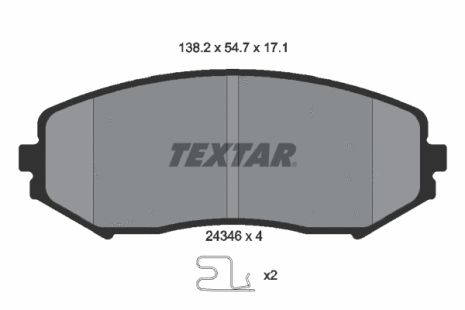Комплект тормозных колодок SUZUKI GRAND VITARA, SUZUKI XL7, TEXTAR (2434601)