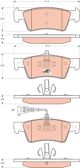 Комплект гальмівних колодок VW TRANSPORTER, VW MULTIVAN, VW TOUAREG, TRW (GDB1671)