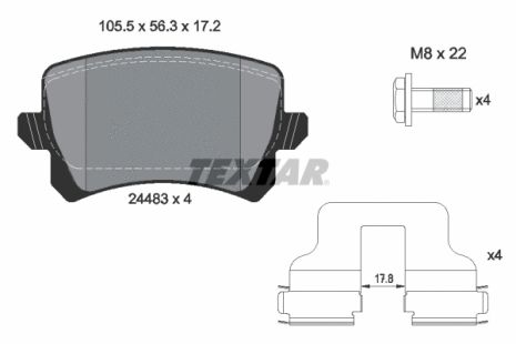 Комплект тормозных колодок BORGWARD BX5, JAC REFINE, AUDI Q3, TEXTAR (2448301)