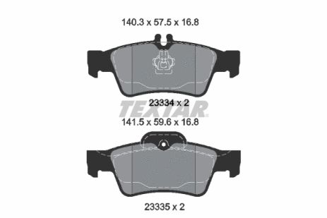 Комплект тормозных колодок BRABUS 50S, MB (BBDC), MB E-CLASS, TEXTAR (2333403)
