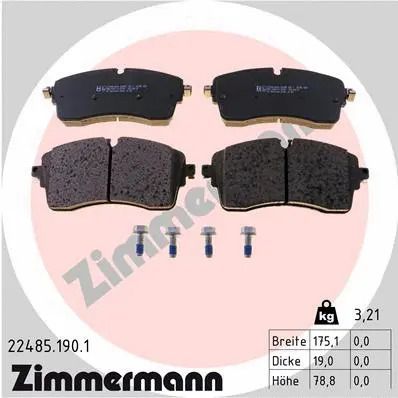 Комплект тормозных колодок JAGUAR E-PACE, ZIMMERMANN (224851901)
