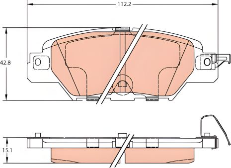 Гальмівні колодки комплект MAZDA CX-5, TRW (GDB2163) Гальмівні колодки комплект MAZDA CX-5, TRW (GDB2163)
