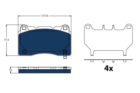 Комплект гальмівних колодок TESLA MODEL, TRW (GDB2198BTE)