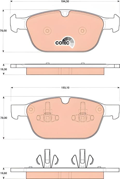 Гальмівних колодок комплект VOLVO XC90, VOLVO ASIA, VOLVO XC60 TRW (GDB1821)