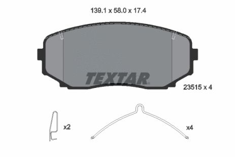 Комплект гальмівних колодок MAZDA (FAW), MITSUBISHI PAJERO, LINCOLN MKX, TEXTAR (2351503)