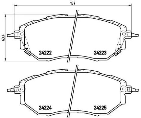 Комплект гальмівних колодок SUBARU OUTBACK, SUBARU LEGACY, SUBARU WRX, BREMBO (P78017)