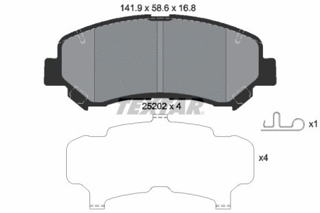 Комплект гальмівних колодок DONGFENG FENGDU, VENUCIA T60, HAIMA (FAW), TEXTAR (2520201)