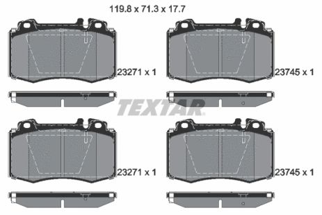 Комплект тормозных колодок MB (BBDC), MB SLK, MB E-CLASS, TEXTAR (2374502)