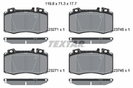 Комплект тормозных колодок MB (BBDC), MB SLK, MB E-CLASS, TEXTAR (2374502)