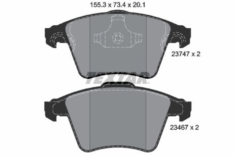 Комплект гальмівних колодок VW TRANSPORTER, VW MULTIVAN, TEXTAR (2374702)