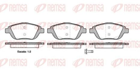 Комплект гальмівних колодок OPEL CROSSLAND, CITROËN DS3, CITROËN C3, REMSA (139200)