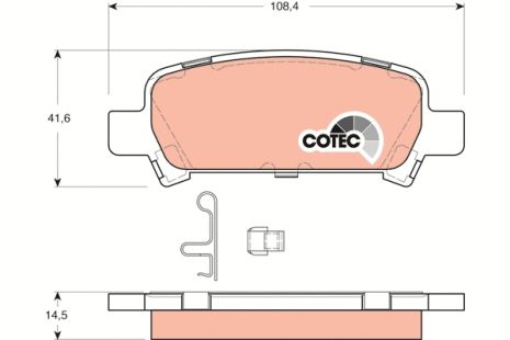 Комплект тормозных колодок SUBARU LEGACY, SUBARU IMPREZA, SUBARU FORESTER, TRW (GDB3223)