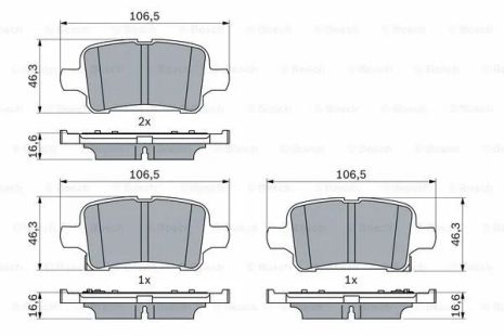 Комплект тормозных колодок OPEL ASTRA, OPEL AMPERA-E, BOSCH (0986424839)