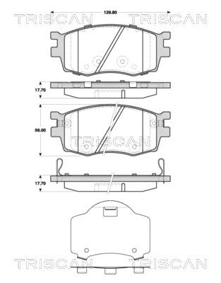 Комплект гальмівних колодок HYUNDAI i20, KIA RIO, HYUNDAI ACCENT, TRISCAN (811043031)