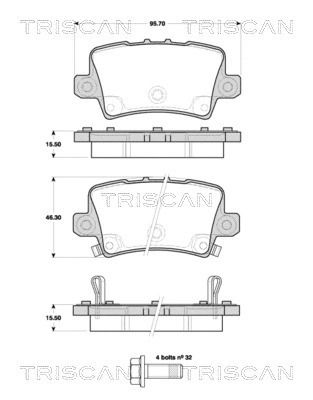 Комплект гальмівних колодок HONDA CIVIC, TRISCAN (811040012)