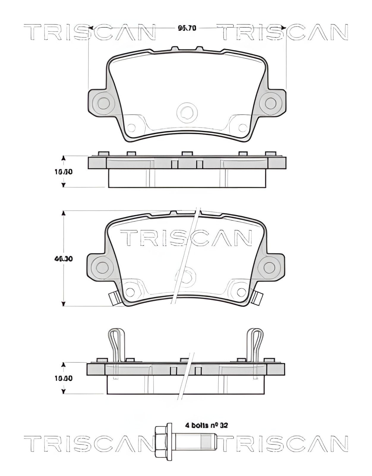 Гальмівні колодки для HONDA CIVIC від TRISCAN (811040012) Гальмівні колодки для HONDA CIVIC від TRISCAN (811040012)