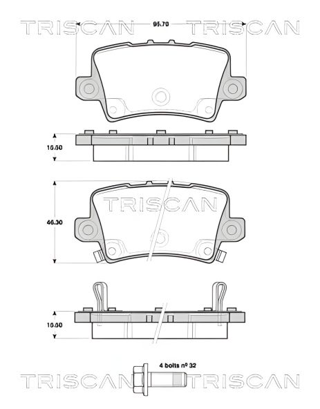 Гальмівні колодки для HONDA CIVIC від TRISCAN (811040012) Гальмівні колодки для HONDA CIVIC від TRISCAN (811040012)