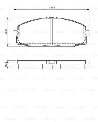 Комплект тормозных колодок TOYOTA HIACE, TOYOTA GRANVIA, TOYOTA DYNA, BOSCH (0986495058)