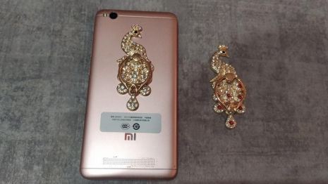 Попсокет держатель на телефон в виде Павлина Павлин кристаллы камни на палец PopSocket