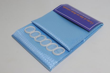 Однотонна штора для ванної кімнати, ширина 240 см, колір "піка" блакитний Однотонна штора для ванної кімнати, ширина 240 см, колір "піка" блакитний