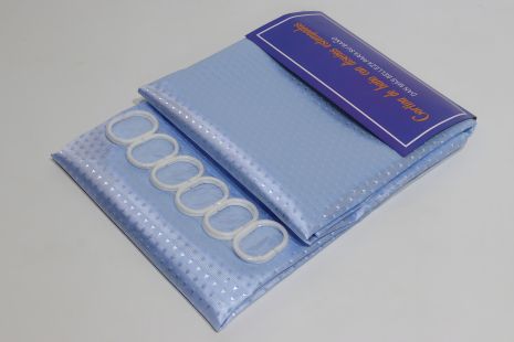 Широка шторка для ванної 240x180 см однотонна "піка" блідо-блакитного кольору Широка шторка для ванної 240x180 см однотонна "піка" блідо-блакитного кольору