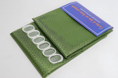 Однотонна зелена широка шторка для ванної 240x180 см 5314/green Однотонна зелена широка шторка для ванної 240x180 см 5314/green