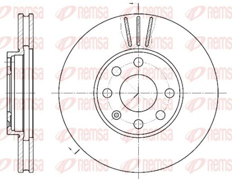 Диск тормозной OPEL ASTRA, REMSA (657210)