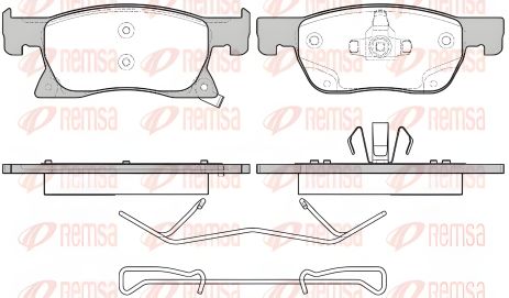 Комплект гальмівних колодок для OPEL ASTRA, виробник REMSA (168102)