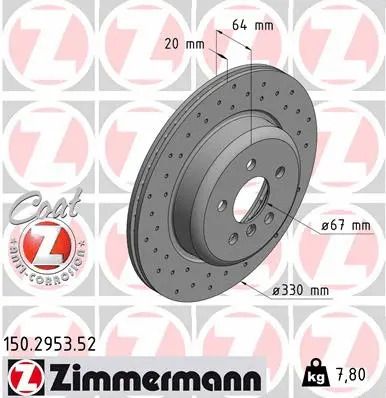 Диск тормозной BMW X4, BMW X5, ZIMMERMANN (150295352)