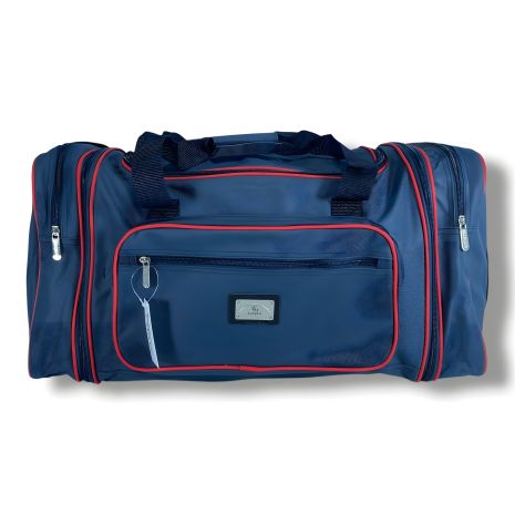 Синя з червоним дорожня сумка з розширенням 60-70 см, 80 л