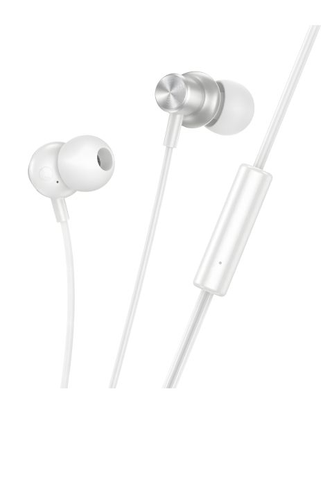 Hoco M110 Вакуумні Дротові Навушники з Мікрофоном, 3.5 мм, 1.2м, Сріблясті