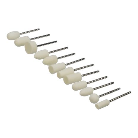 Набір бормашинних насадок (12 шт), повстяні шарошки, хвостовик d=2мм