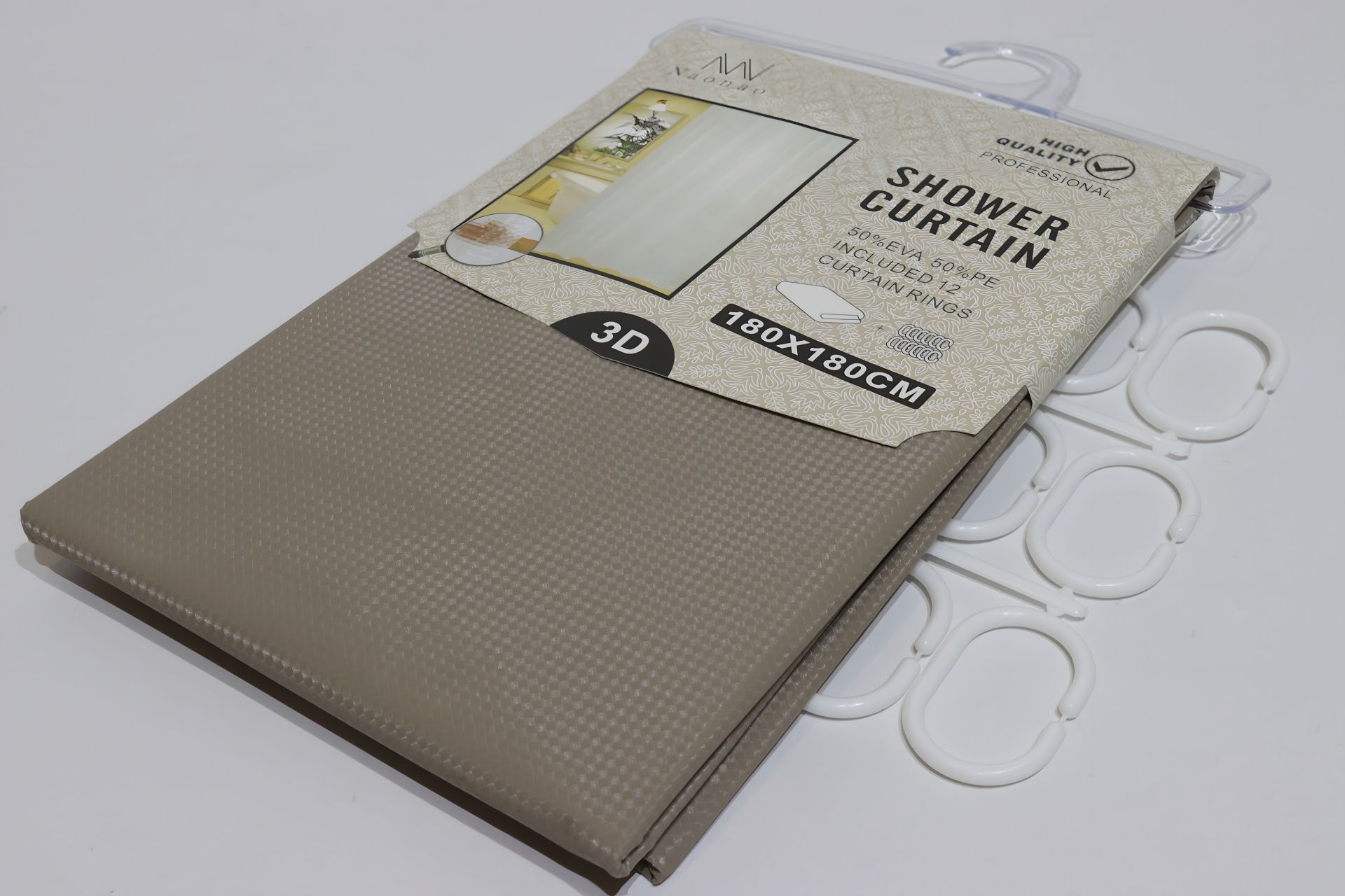 Шторка для душу 180*180 см NaoNao 10018/cappuccino Шторка для душу 180*180 см NaoNao 10018/cappuccino