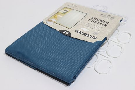 Душевая шторка размером 180*180 см, NaoNao 10018/shtormblue