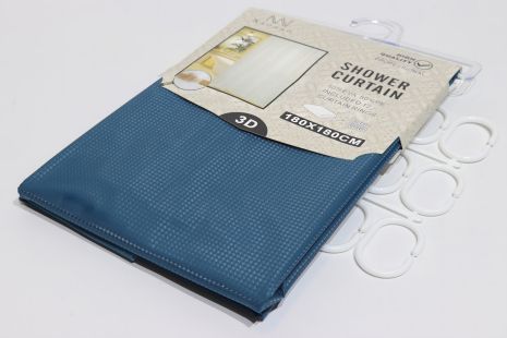 Душевая шторка размером 180*180 см, NaoNao 10018/shtormblue