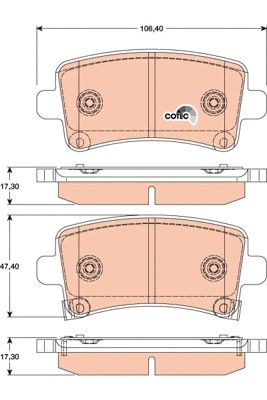 Комплект гальмівних колодок ROEWE (SAIC), CHEVROLET MALIBU, SAAB 9-5, TRW (GDB1784)
