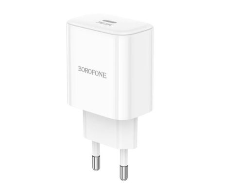 Сетевое Зарядное Устройство Borofone BA81A 1USB-C PD/QC 20W Белый