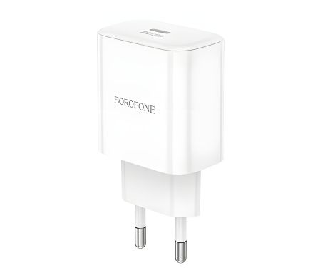 Мережевий зарядний пристрій Borofone BA81A 1USB-C PD/QC 20W Білий Мережевий зарядний пристрій Borofone BA81A 1USB-C PD/QC 20W Білий