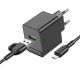 Мережевий зарядний пристрій Borofone BAS12A 1USB QC3.0 18W+USB to Micro Чорний