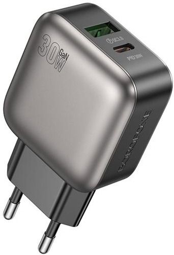 Мережевий зарядний пристрій Borofone BAS55A 1USB-C/1USB PD/QC 30W GAN Чорний Мережевий зарядний пристрій Borofone BAS55A 1USB-C/1USB PD/QC 30W GAN Чорний