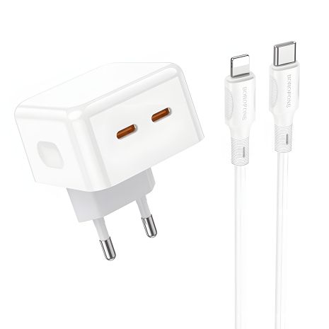 Сетевое Зарядное Устройство Borofone BA76A Source PD/QC 35W Type-C to Lightning Белый