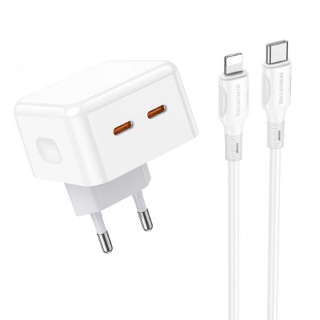 Сетевое Зарядное Устройство Borofone BA76A Source PD/QC 35W Type-C to Lightning Белый