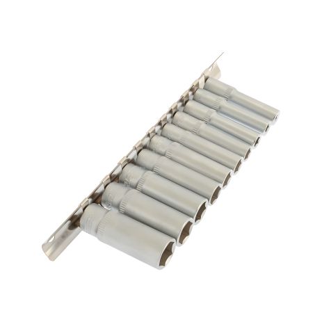 Набір подовжених торцевих головок 6-гранних ¼" 4-13 мм L 48 мм CrV 10 шт MASTERTOOL 78-1411 Набір подовжених торцевих головок 6-гранних ¼" 4-13 мм L 48 мм CrV 10 шт MASTERTOOL 78-1411