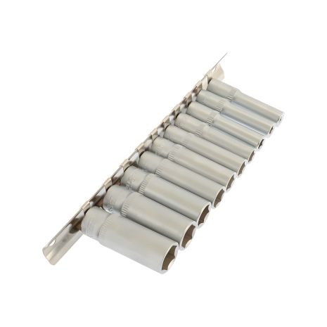 Набір подовжених торцевих головок 6-гранних ¼" 4-13 мм L 48 мм CrV 10 шт MASTERTOOL 78-1411