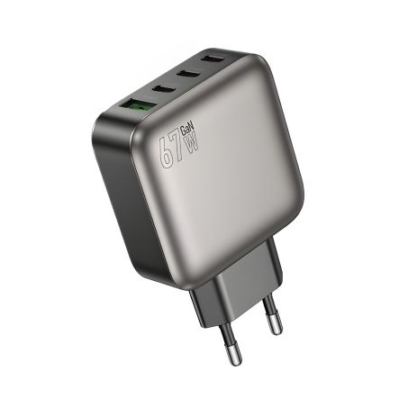 Зарядное Устройство Borofone BAS57A 3USB-C/1USB PD/QC 67W Черное GAN Зарядное Устройство Borofone BAS57A 3USB-C/1USB PD/QC 67W Черное GAN