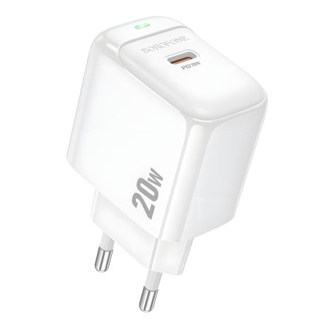Мережевий зарядний пристрій Borofone BAS43A 1USB-C PD/QC 20W Білий