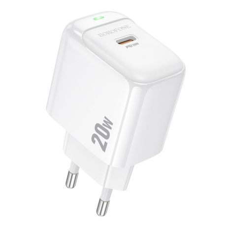 Мережевий зарядний пристрій Borofone BAS43A 1USB-C PD/QC 20W Білий