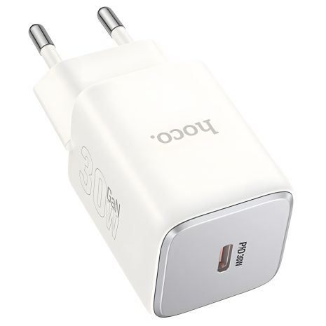 Мережевий зарядний пристрій Hoco N43 1USB-C PD/QC 30W GAN Білий Мережевий зарядний пристрій Hoco N43 1USB-C PD/QC 30W GAN Білий