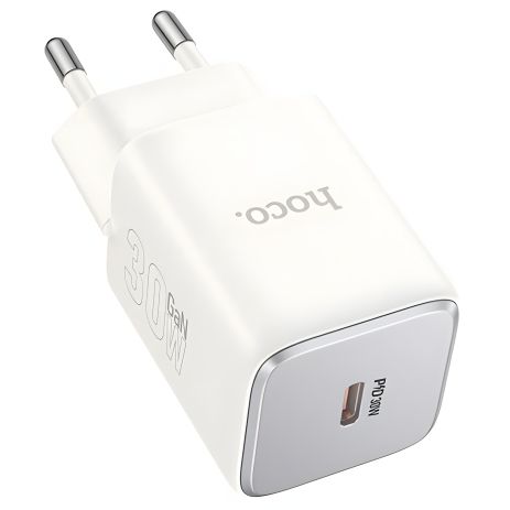 Сетевое Зарядное Устройство Hoco N43 1USB-C PD/QC 30W GAN Белый Сетевое Зарядное Устройство Hoco N43 1USB-C PD/QC 30W GAN Белый